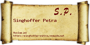 Singhoffer Petra névjegykártya